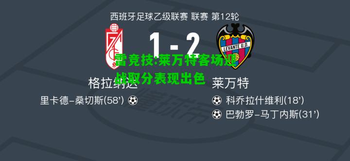 雷竞技:莱万特客场迎战取分表现出色