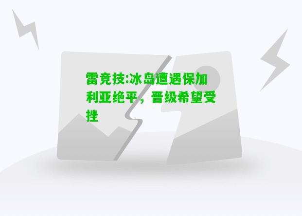 雷竞技:冰岛遭遇保加利亚绝平，晋级希望受挫